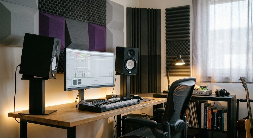 studio monitor placement in a home studio